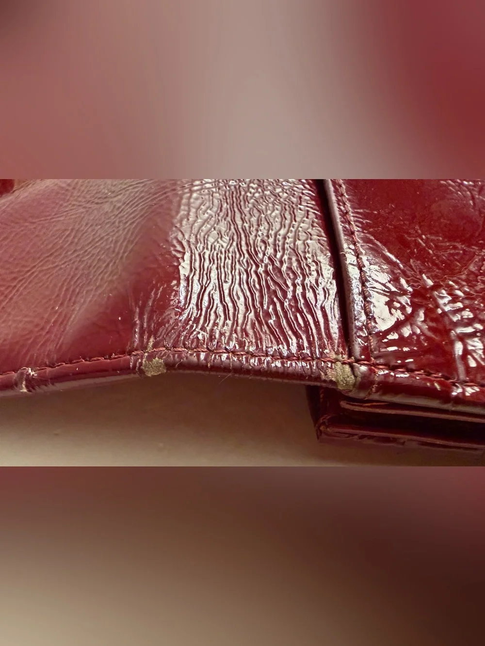 Longchamp vintage red leather bifold wallet